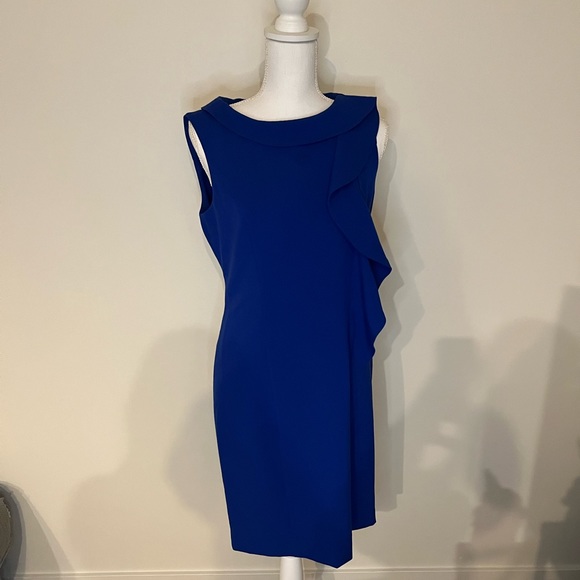 Calvin Klein Dresses & Skirts - Calvin Klein Blue Sleeveless Midi Length Career Dress